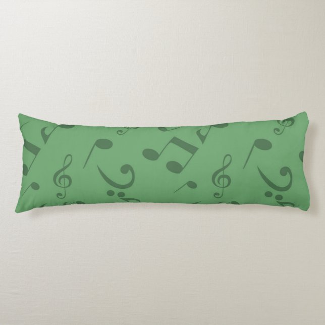 Coussins Longs Motif de notes musicales (Devant)