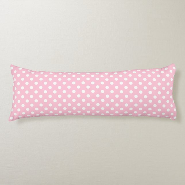 Coussins Longs Motif de point rose de polka d'oeillet (Devant)