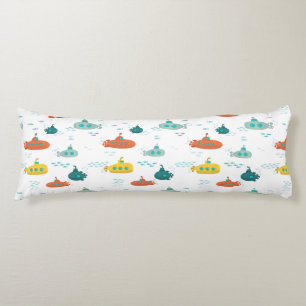 Coussins Longs Motif de poisson de mer profond sous-marin mignon
