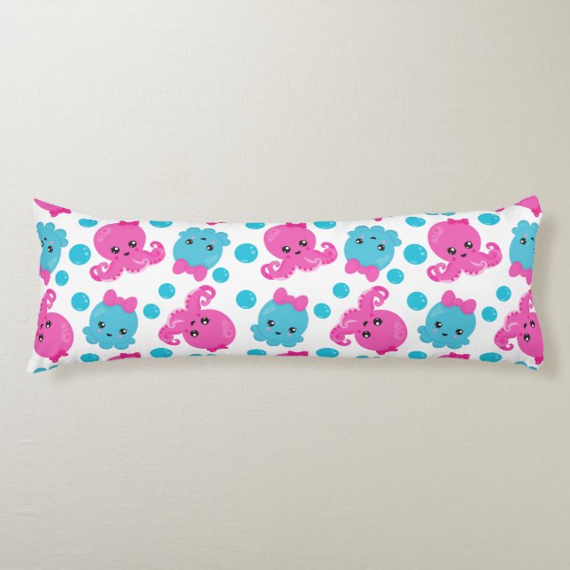 Coussins Longs Motif de poulpe, poulpe mignonne, Animaux de mer (Devant)