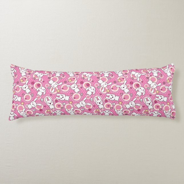 Coussins Longs motif de rose de kawaii (Devant)