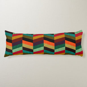Coussins Longs Motif de style herringbone multicolore coloré
