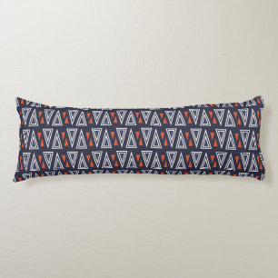 Coussins Longs Motif de triangles géométriques bleu foncé et roug