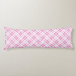 Coussins Longs Motif de vacances de Noël à carreaux rose clair