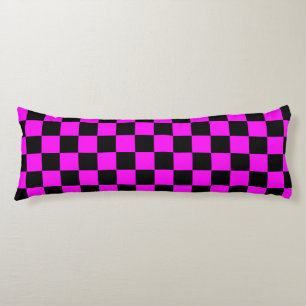 Coussins Longs Motif de vérification À damiers violet noir