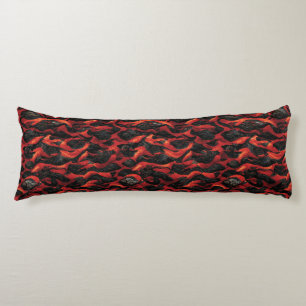 Coussins Longs Motif de volcan de magma volcanique