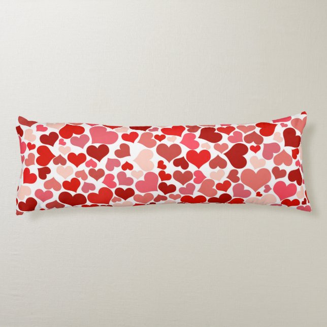 Coussins Longs Motif Des Coeurs, Coeurs Rouges, Amour (Dos)