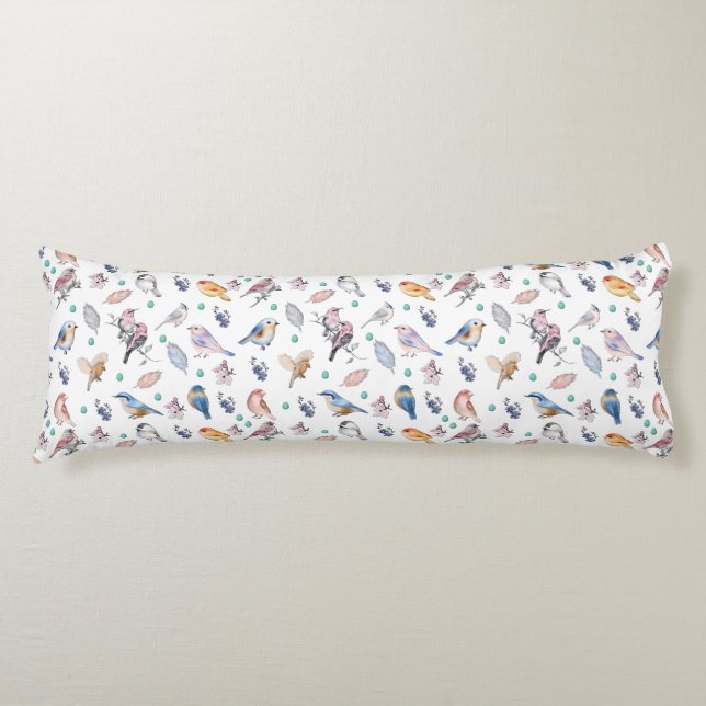 Coussins Longs Motif des oiseaux de printemps (Devant)