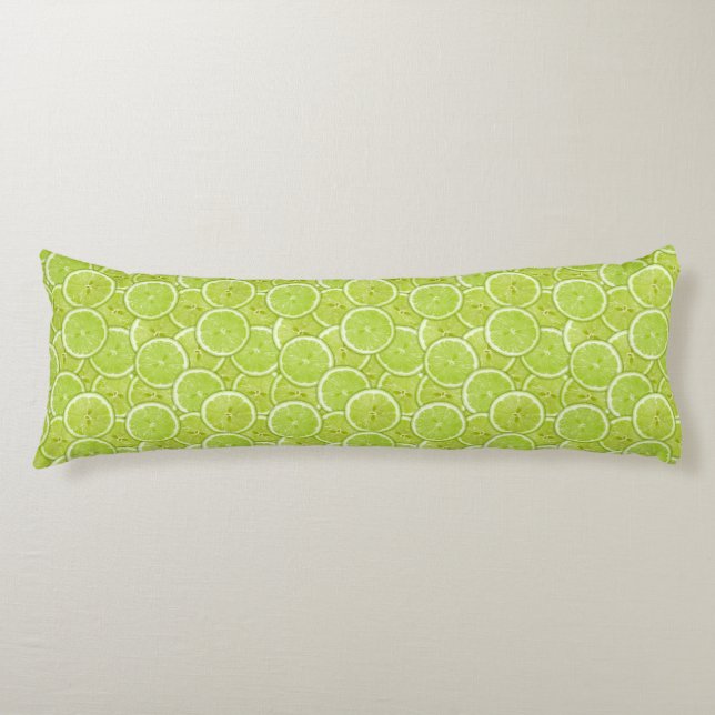 Coussins Longs Motif des tranches vertes de chaux (Devant)