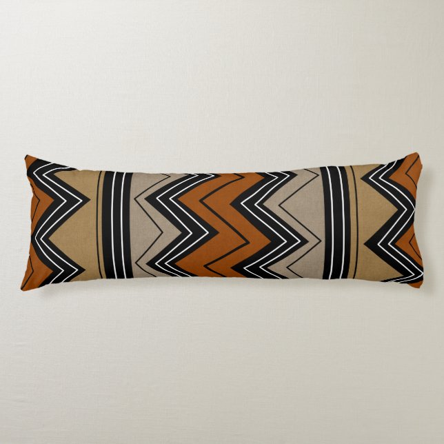 Coussins Longs Motif des Zigzags africains (Devant)