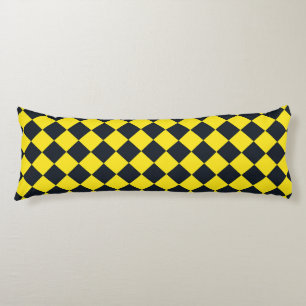Coussins Longs Motif diamant à carreaux jaune noir