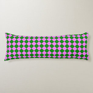 Coussins Longs Motif diamant à carreaux rose vert