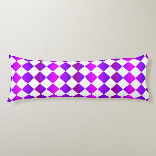 Coussins Longs Motif diamant à carreaux rose violet blanc