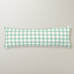 Coussins Longs Motif diamant à carreaux vert et blanc