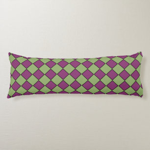 Coussins Longs Motif diamant à carreaux violet vert