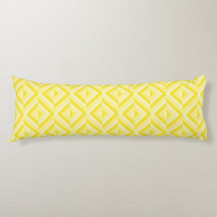 Coussins Longs Motif diamant à trois tons jaune