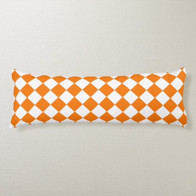 Coussins Longs Motif diamant Orange White Checker (Devant)