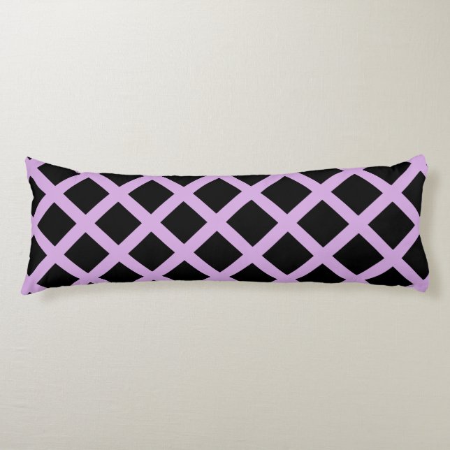 Coussins Longs Motif Diamond Stripes de Lavender violet (Devant)