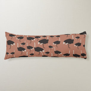 Coussins Longs Motif d'illustration Ostrich Bird