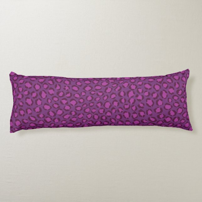 Coussins Longs Motif d'impression chic violet blanc guépard (Dos)