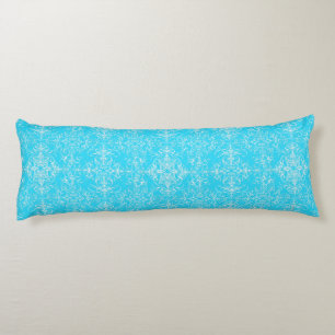 Coussins Longs Motif Double Damassé Bleu Aqua Clair