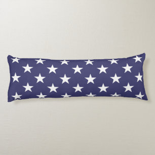 Coussins Longs Motif du drapeau américain étoilé blanc