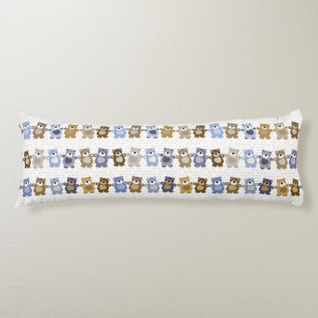 Coussins Longs motif d'un ours de nounours de jouet (Devant)
