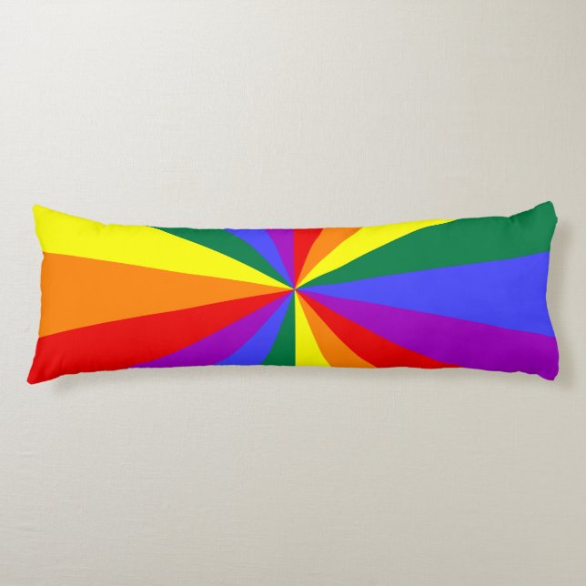 Coussins Longs Motif Éclatement d'Étoile Arc-en-Ciel (Devant)