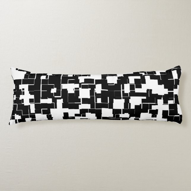 Coussins Longs Motif élégant noir et blanc tendance (Devant)