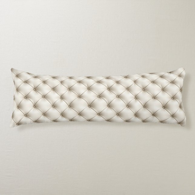 Coussins Longs Motif en cuir blanc (Devant)