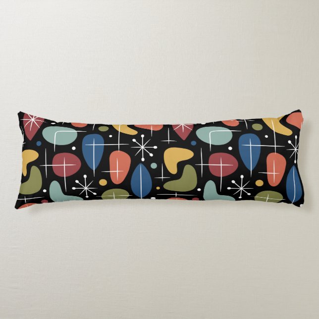 Coussins Longs Motif en forme d'étoile de style Mid Century Moder (Devant)
