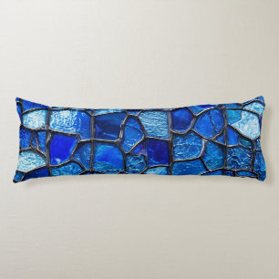 Coussins Longs Motif en verre vénitien bleu