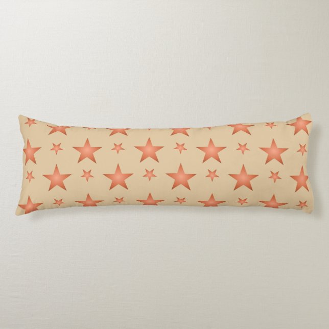 Coussins Longs Motif étoilé en terre cuite orange (Devant)