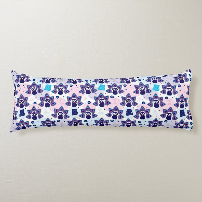 Coussins Longs motif exotique de paon de l'Inde (Devant)