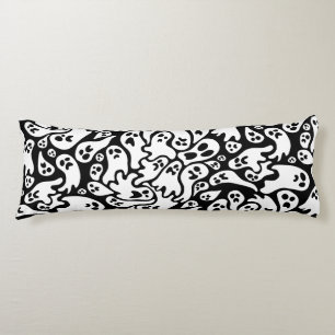 Coussins Longs Motif fantôme noir et blanc