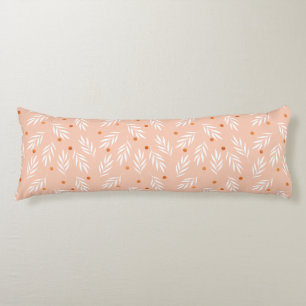 Coussins Longs Motif Feuille moderne Apricot rose