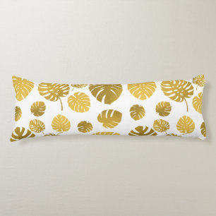 Coussins Longs Motif Feuille moderne Gold Tropical