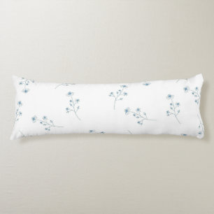 Coussins Longs Motif Fleur sauvage bleu