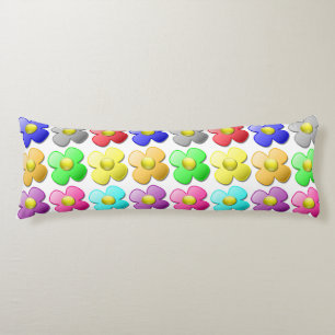 COUSSINS LONGS MOTIF FLEURS COLORÉ
