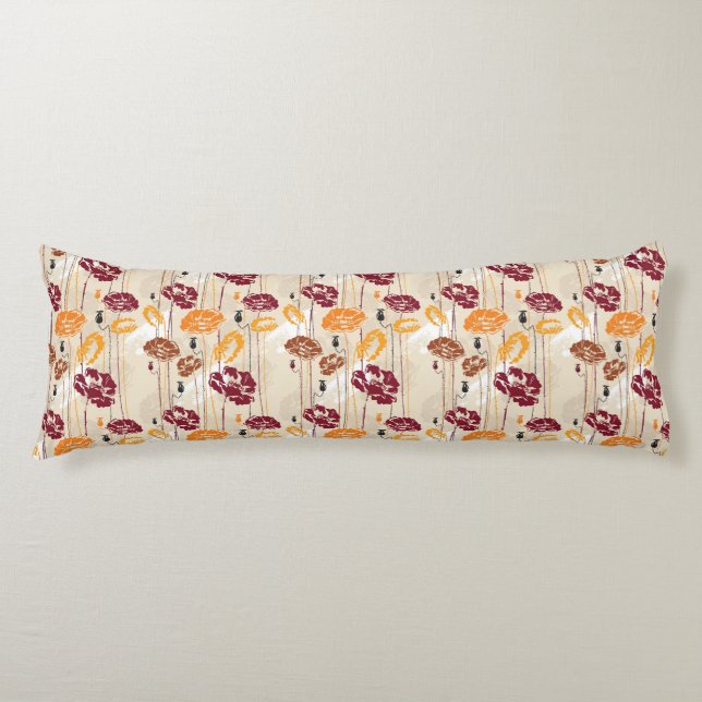 Coussins Longs Motif floral 4 d'élégance abstraite (Devant)