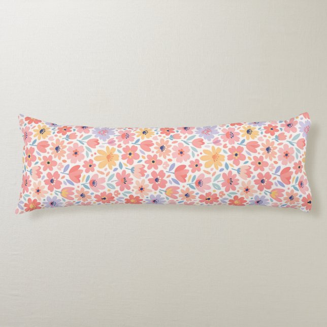 Coussins Longs Motif floral abstrait moderne (Devant)