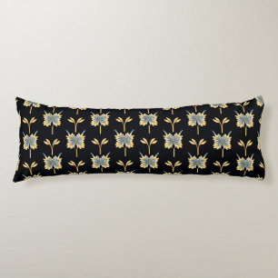 Coussins Longs Motif floral avec fleurs jaunes