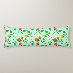 Coussins Longs Motif floral avec fleurs roses colorées