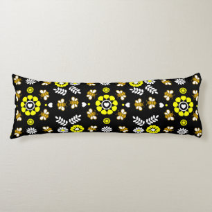 Coussins Longs Motif floral botanique d'abeille