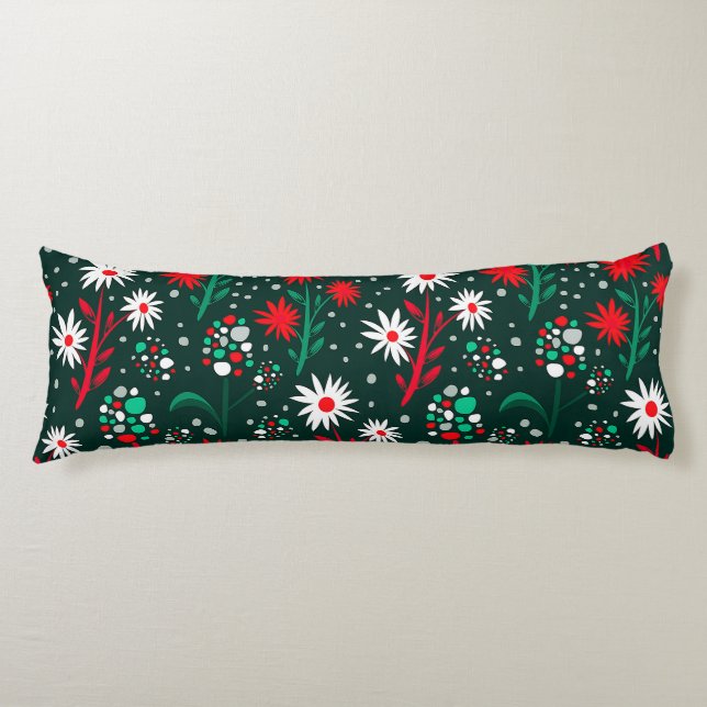 Coussins Longs Motif floral coloré (Devant)