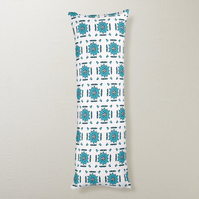 Coussins Longs Motif floral d'art populaire hongrois bleu (Dos (Vertical))