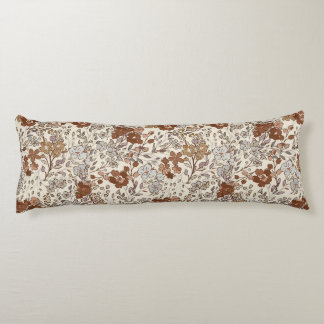 Coussins Longs Motif floral marron fleuri sauvage vintage Nature