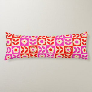 Coussins Longs Motif floral rétro vibrant