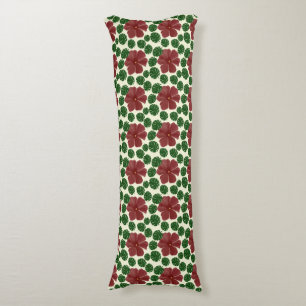 Coussins Longs Motif floral rouge gras sans couture
