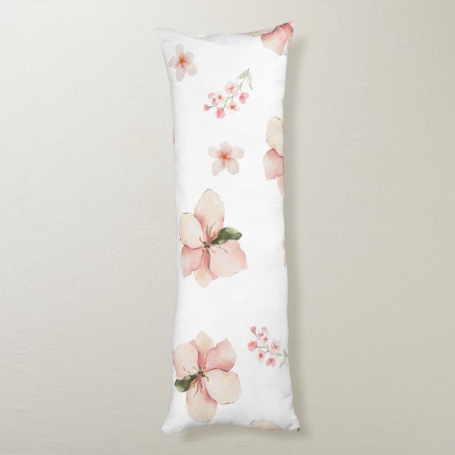 Coussins Longs Motif floral sans couture à l'aquarelle douce (Dos (Vertical))